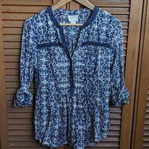 Anthropologie Graphic Blouse